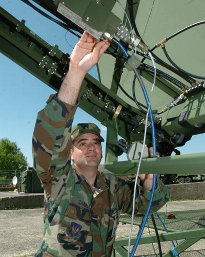 Tactical fiber cables being used by the military for communications applications.